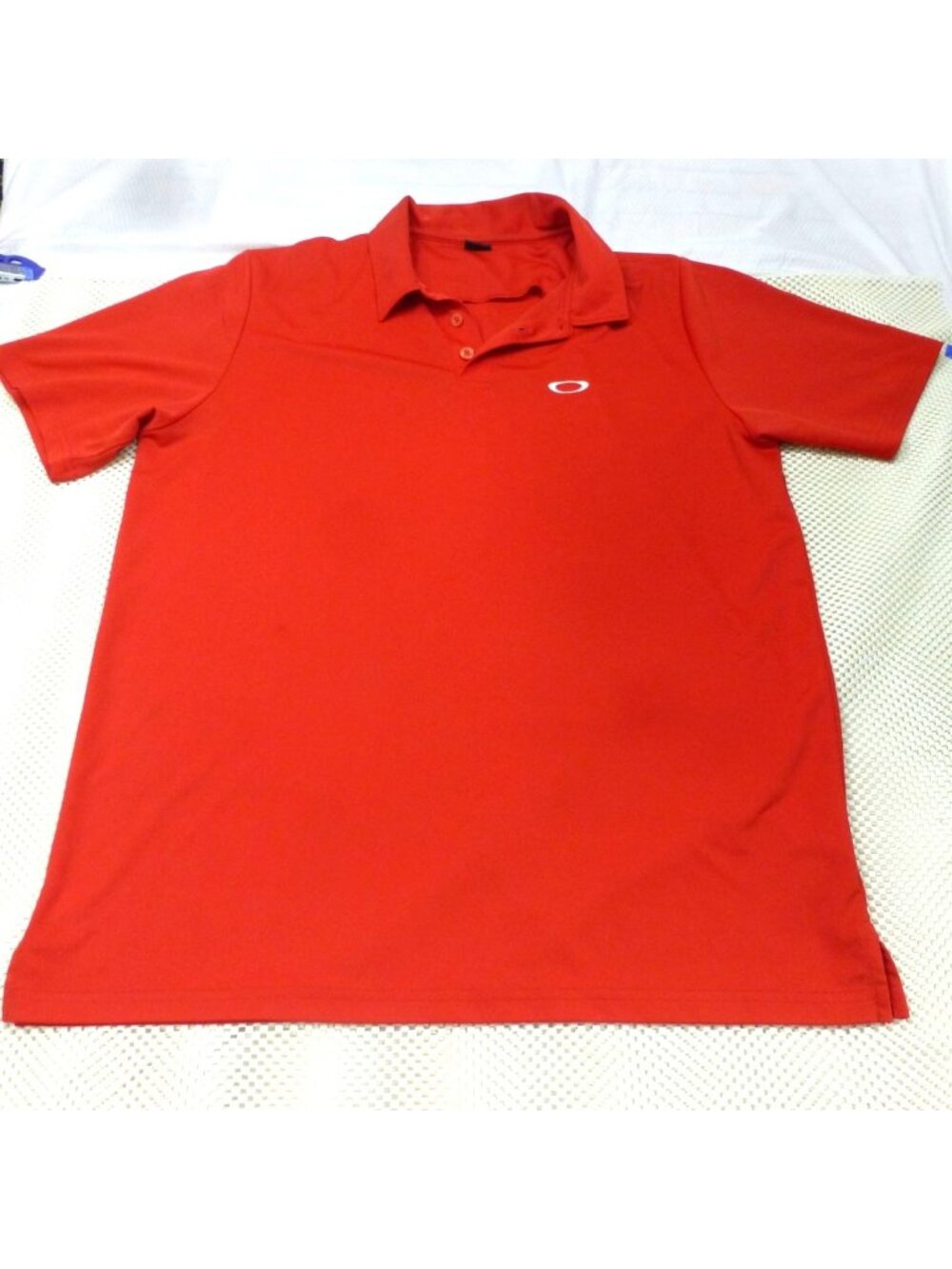Oakley Spell Out Red Polo Shirt XL Mens Short Sleeve Logo‎